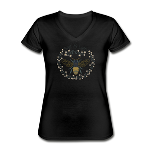 Bee Salt & Light - Women's V-Neck T-Shirt - black
