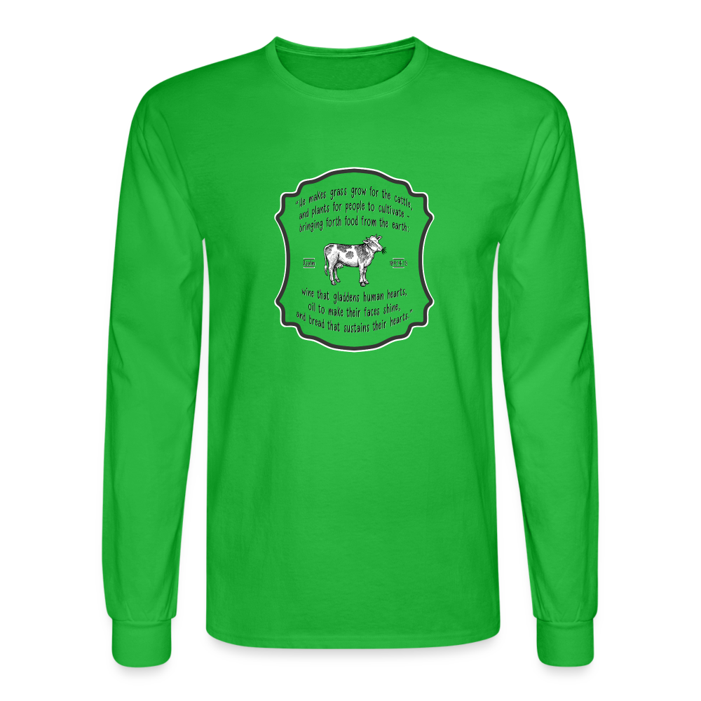 Grass for Cattle - Unisex Long Sleeve T-Shirt - bright green