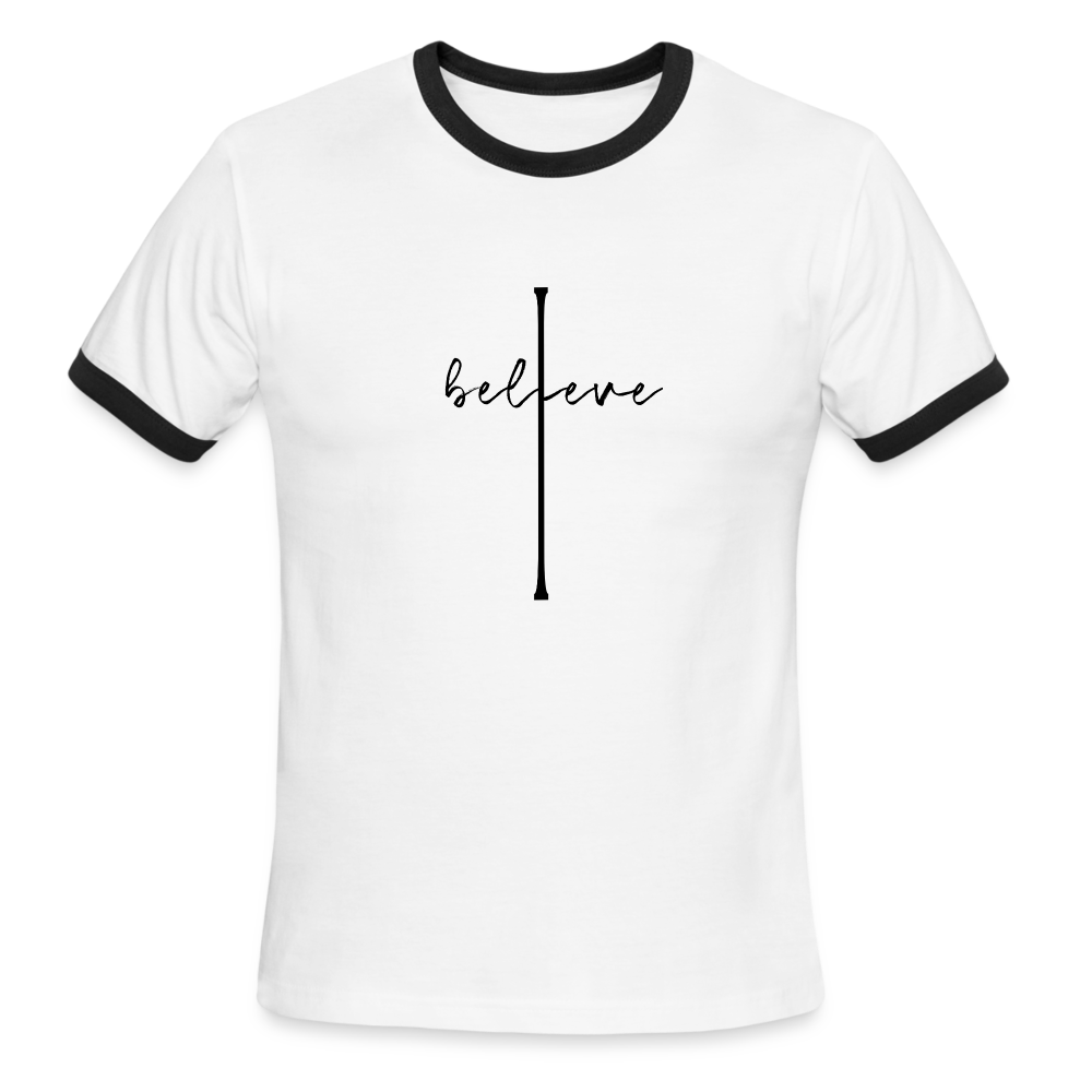 I Believe - Men's Ringer T-Shirt - white/black