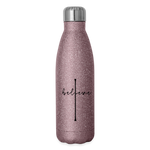 I Believe - Insulated Stainless Steel Water Bottle - pink glitter