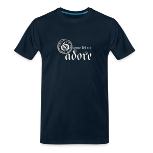 O Come Let Us Adore - Men’s Premium Organic T-Shirt - deep navy