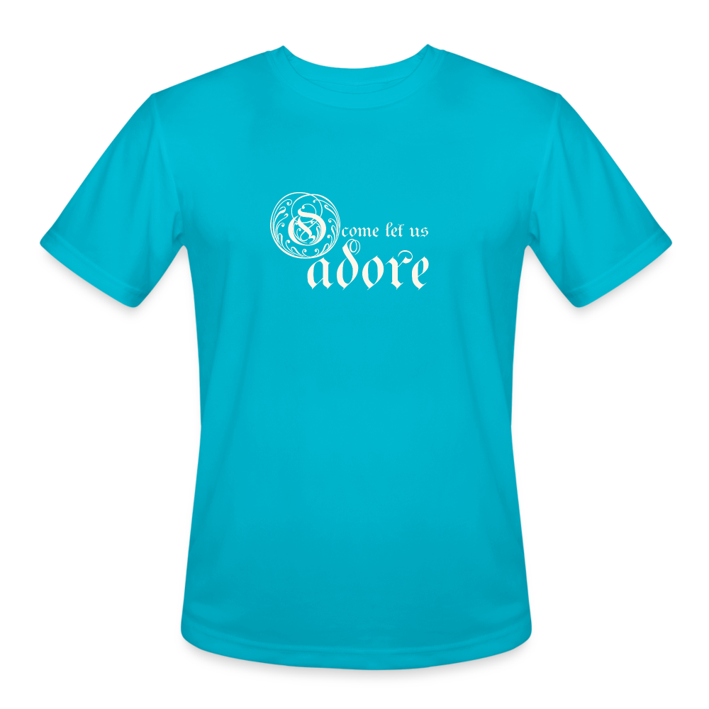 O Come Let Us Adore - Men’s Moisture Wicking Performance T-Shirt - turquoise