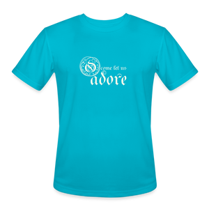 O Come Let Us Adore - Men’s Moisture Wicking Performance T-Shirt - turquoise