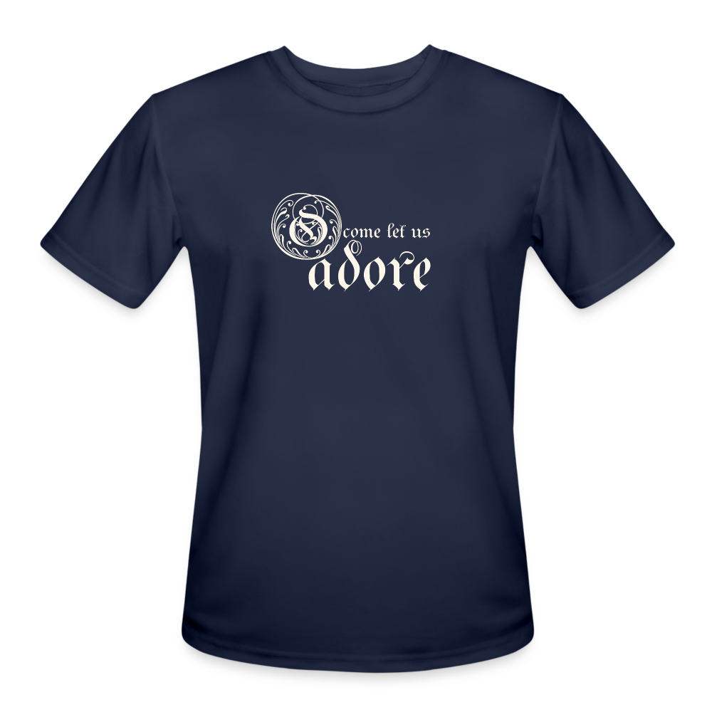 O Come Let Us Adore - Men’s Moisture Wicking Performance T-Shirt - navy