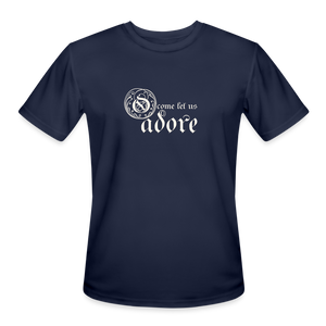 O Come Let Us Adore - Men’s Moisture Wicking Performance T-Shirt - navy