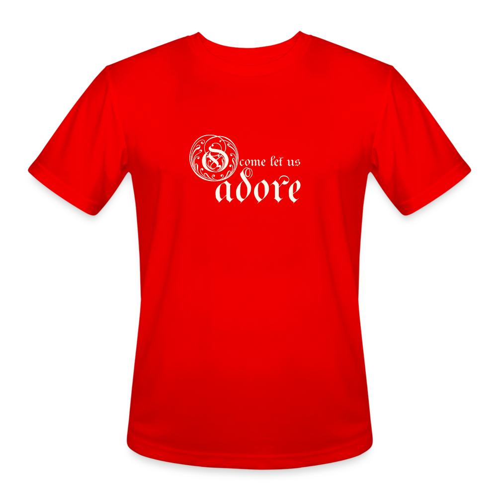 O Come Let Us Adore - Men’s Moisture Wicking Performance T-Shirt - red