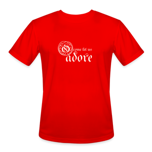 O Come Let Us Adore - Men’s Moisture Wicking Performance T-Shirt - red