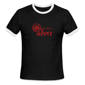 O Come Let Us Adore - Men's Ringer T-Shirt - black/white