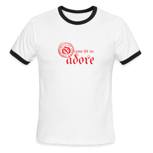 O Come Let Us Adore - Men's Ringer T-Shirt - white/black