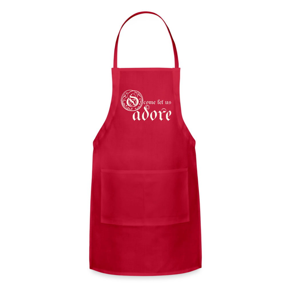 O Come Let Us Adore - Adjustable Apron - red