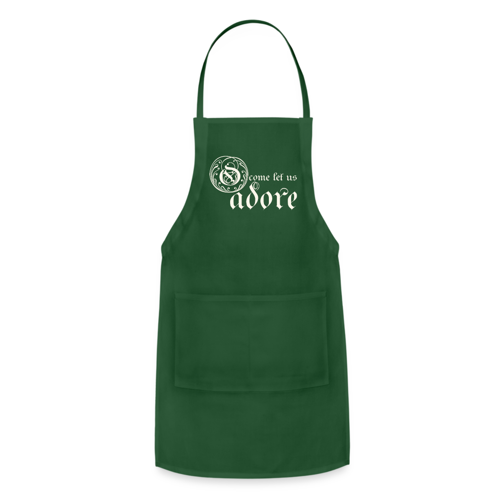 O Come Let Us Adore - Adjustable Apron - forest green