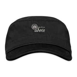 O Come Let Us Adore - Organic Cadet Cap - black