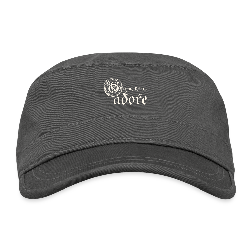 O Come Let Us Adore - Organic Cadet Cap - charcoal