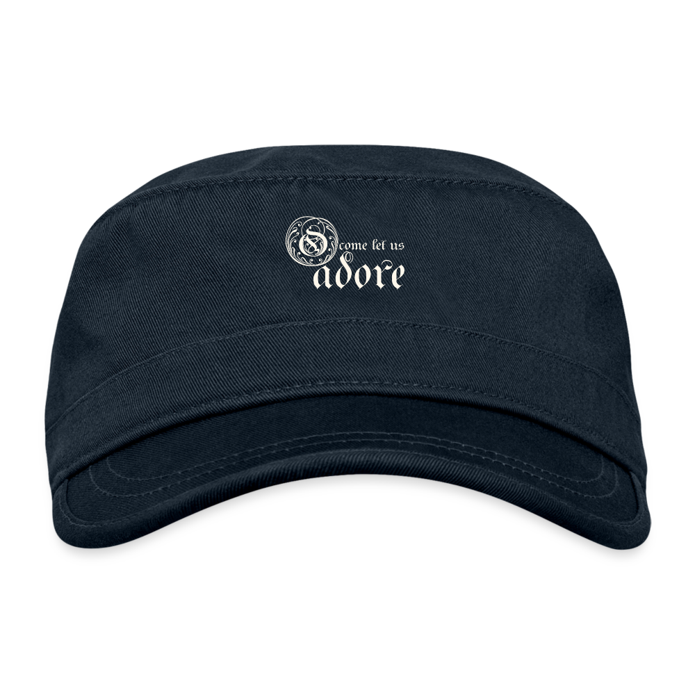 O Come Let Us Adore - Organic Cadet Cap - navy