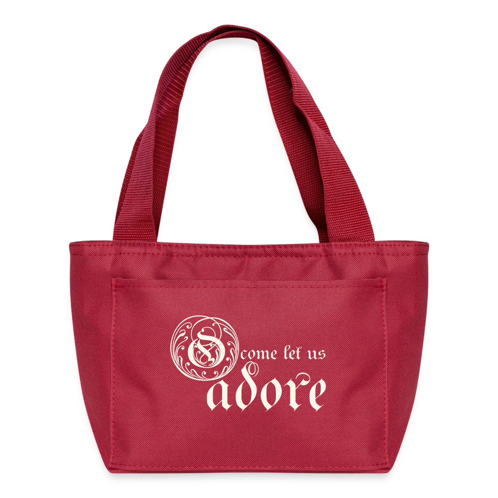 O Come Let Us Adore - Lunch Bag - red