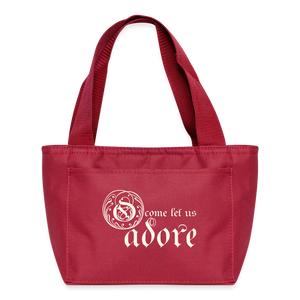 O Come Let Us Adore - Lunch Bag - red