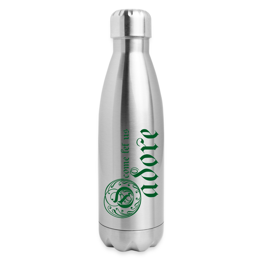 O Come Let Us Adore - Insulated Stainless Steel Water Bottle - silver