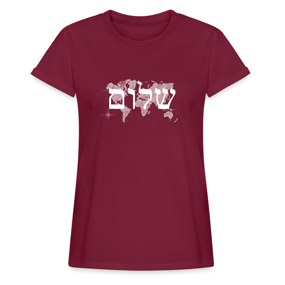 Peace on Earth - Women's Relaxed Fit T-Shirt - burgundy