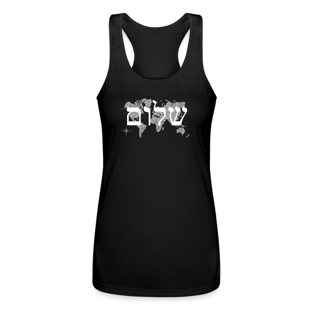 Peace on Earth - Women’s Performance Racerback Tank Top - black