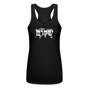 Peace on Earth - Women’s Performance Racerback Tank Top - black