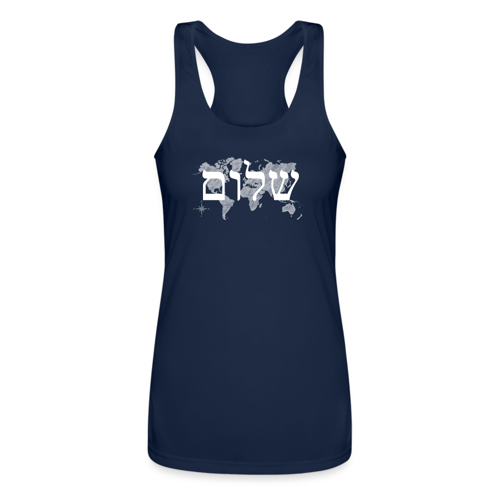 Peace on Earth - Women’s Performance Racerback Tank Top - navy