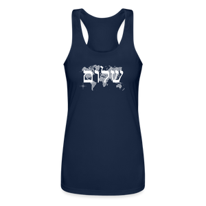 Peace on Earth - Women’s Performance Racerback Tank Top - navy