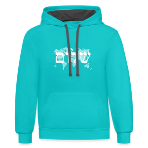 Peace on Earth - Unisex Contrast Hoodie - scuba blue/asphalt