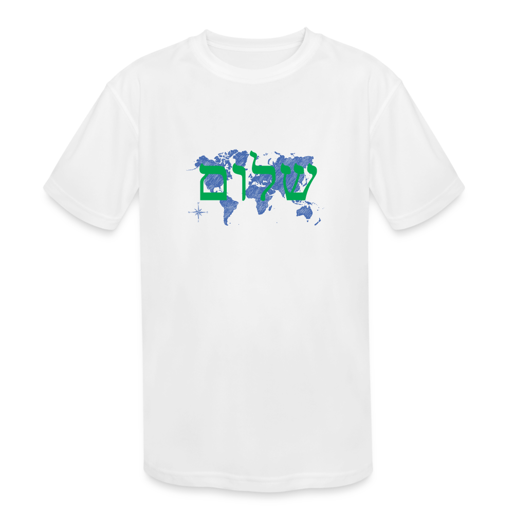 Peace on Earth - Kids' Moisture Wicking Performance T-Shirt - white
