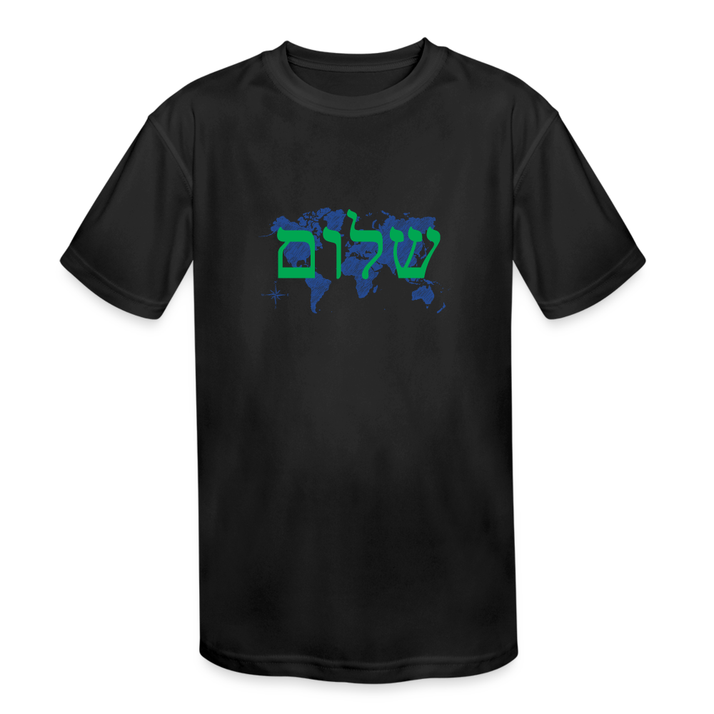 Peace on Earth - Kids' Moisture Wicking Performance T-Shirt - black