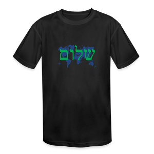 Peace on Earth - Kids' Moisture Wicking Performance T-Shirt - black