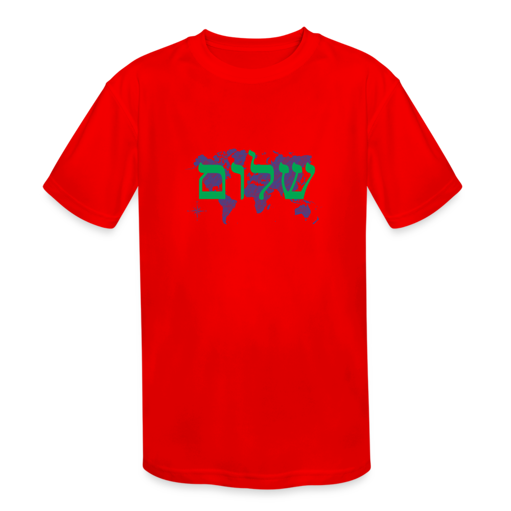 Peace on Earth - Kids' Moisture Wicking Performance T-Shirt - red