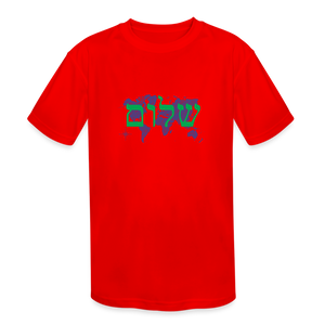 Peace on Earth - Kids' Moisture Wicking Performance T-Shirt - red