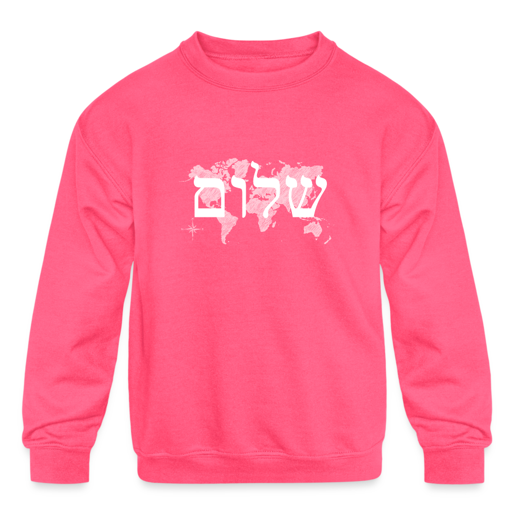 Peace on Earth - Kids' Crewneck Sweatshirt - neon pink