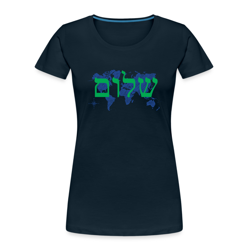 Peace on Earth - Women’s Premium Organic T-Shirt - deep navy