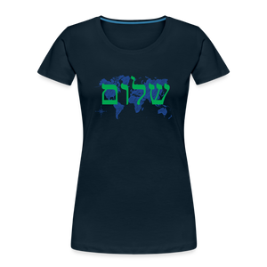 Peace on Earth - Women’s Premium Organic T-Shirt - deep navy