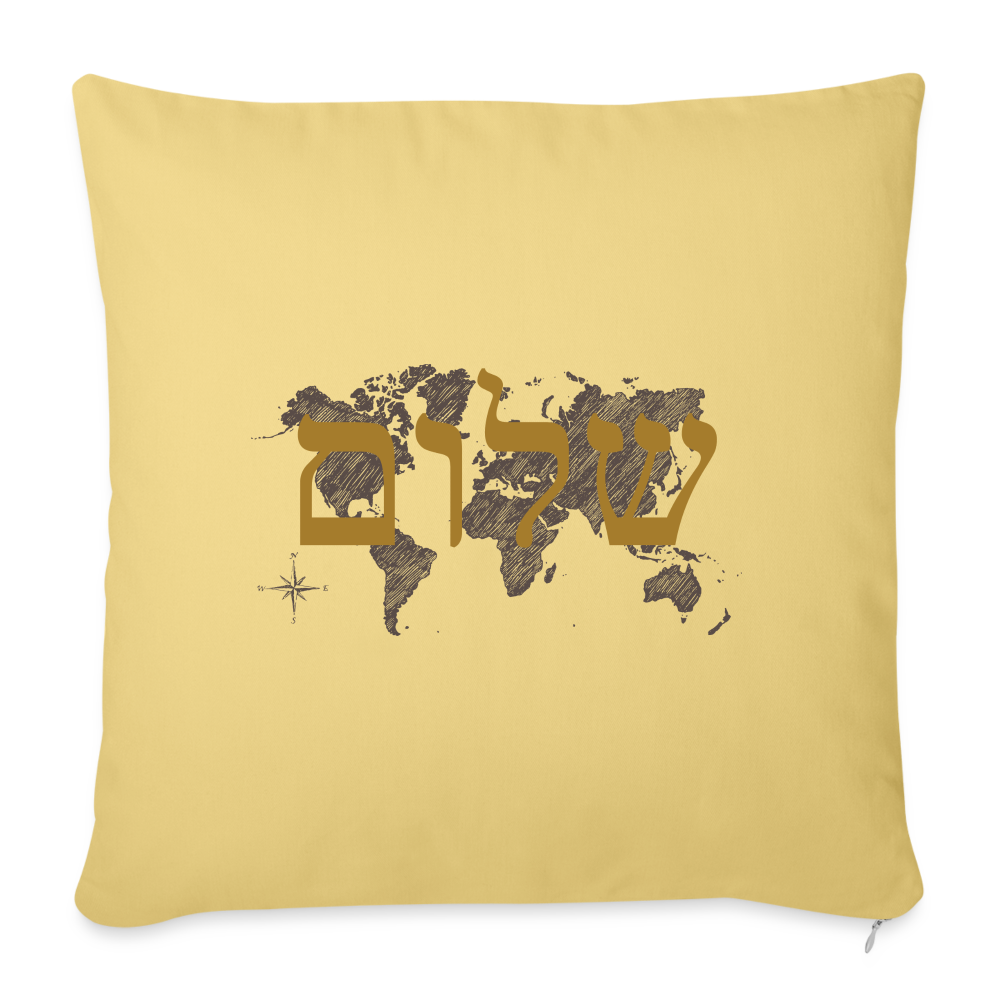 Peace on Earth - Throw Pillow Cover - washed yellow