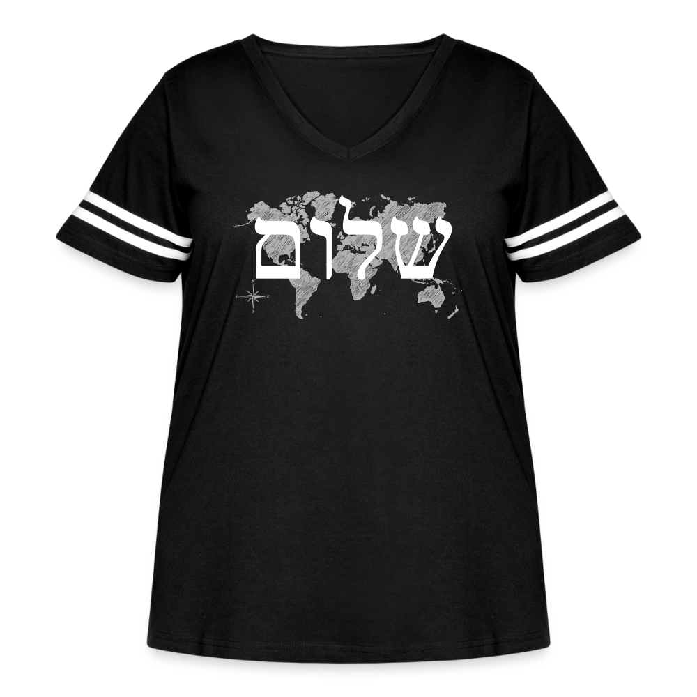 Peace on Earth - Women's Curvy Vintage Sport T-Shirt - black/white