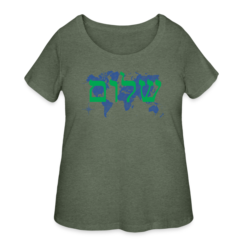 Peace on Earth - Women’s Curvy T-Shirt - heather military green