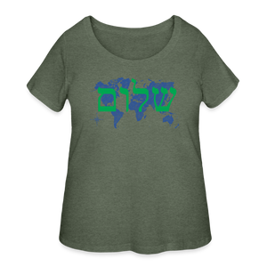 Peace on Earth - Women’s Curvy T-Shirt - heather military green