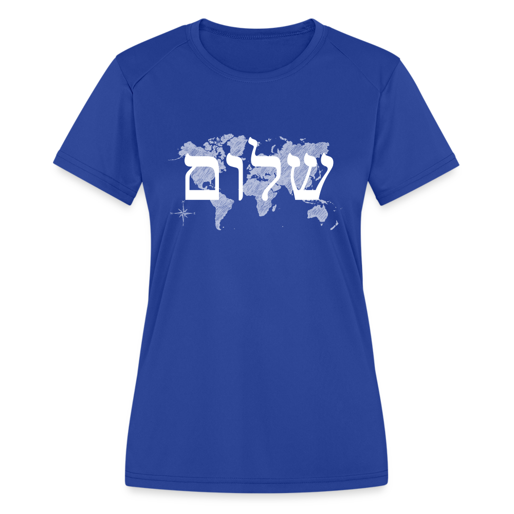 Peace on Earth - Women's Moisture Wicking Performance T-Shirt - royal blue