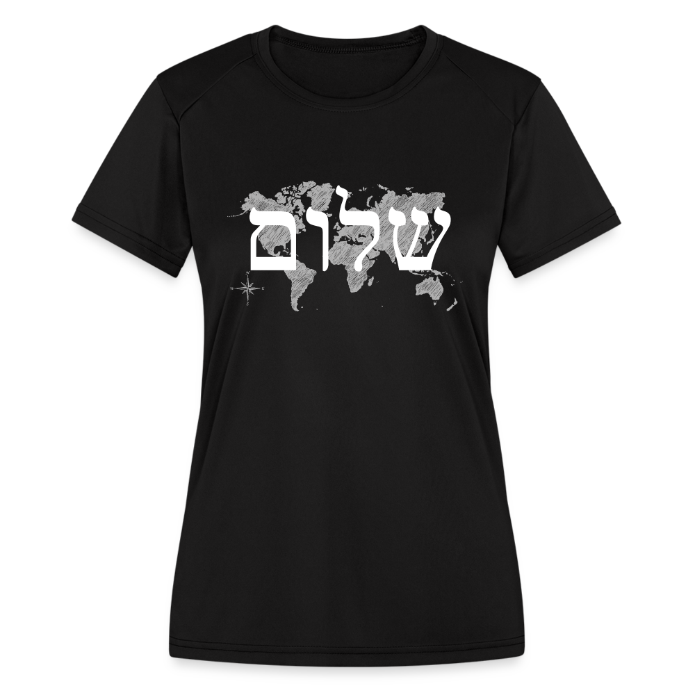 Peace on Earth - Women's Moisture Wicking Performance T-Shirt - black