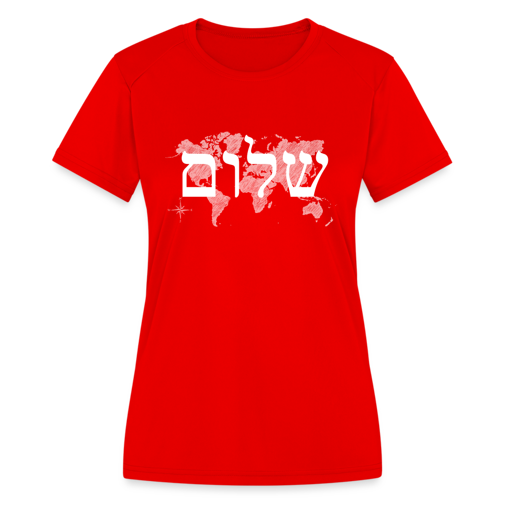Peace on Earth - Women's Moisture Wicking Performance T-Shirt - red