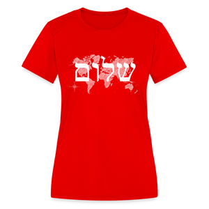 Peace on Earth - Women's Moisture Wicking Performance T-Shirt - red