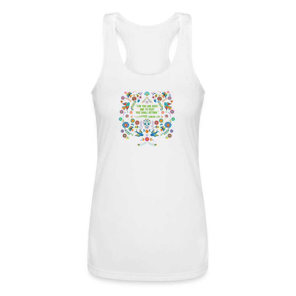 To Dust You Shall Return - Women’s Performance Racerback Tank Top - white