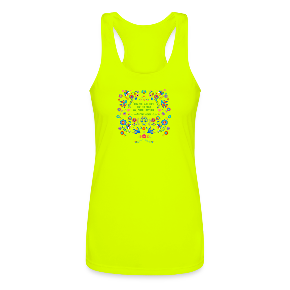 To Dust You Shall Return - Women’s Performance Racerback Tank Top - neon yellow