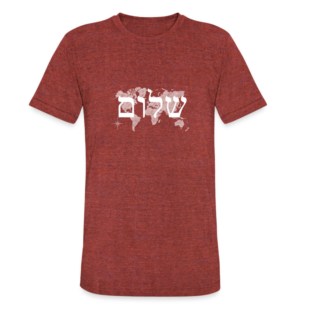 Peace on Earth - Unisex Tri-Blend T-Shirt - heather cranberry