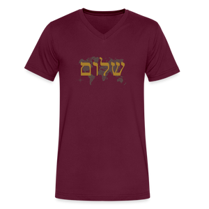 Peace on Earth - Men's V-Neck T-Shirt - maroon