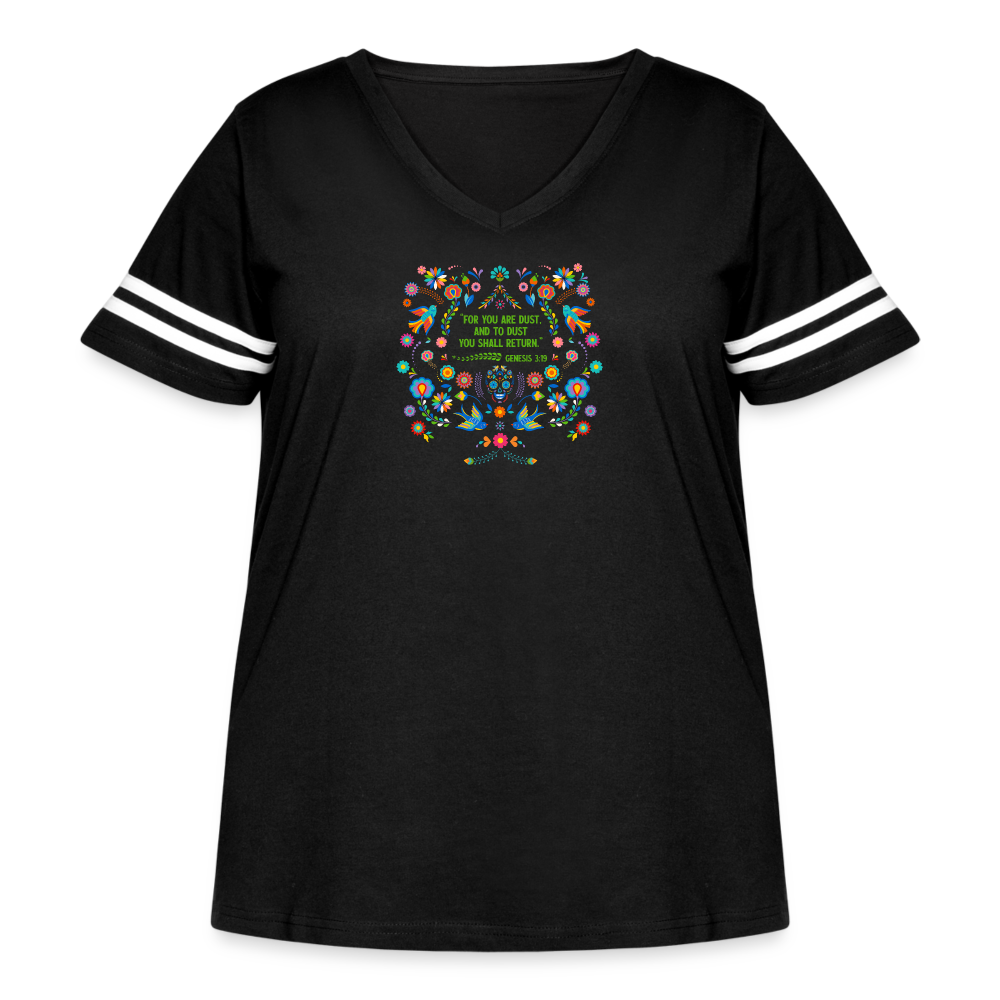 To Dust You Shall Return - Women's Curvy Vintage Sport T-Shirt - black/white