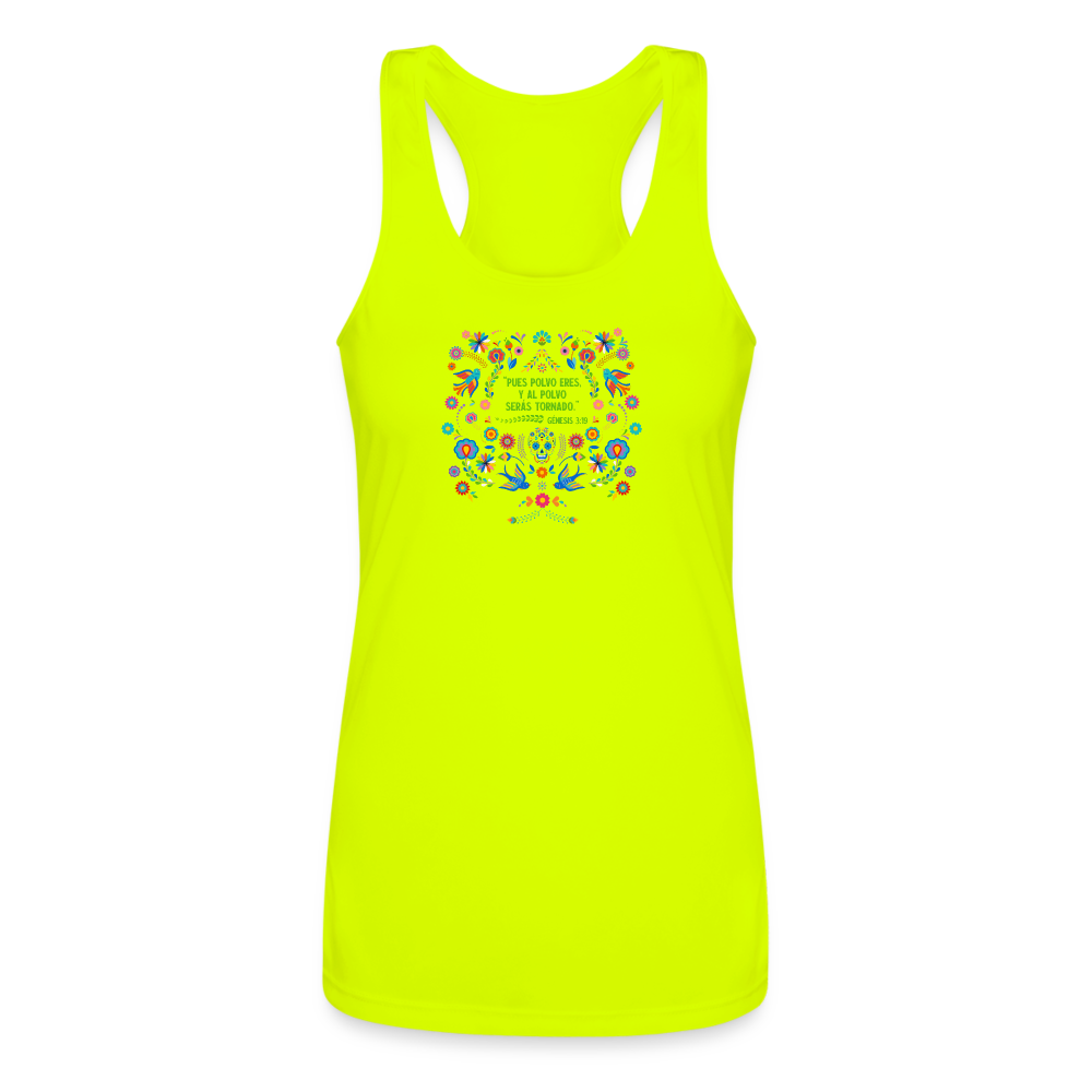 Al Polvo Serás Tornado - Women’s Performance Racerback Tank Top - neon yellow