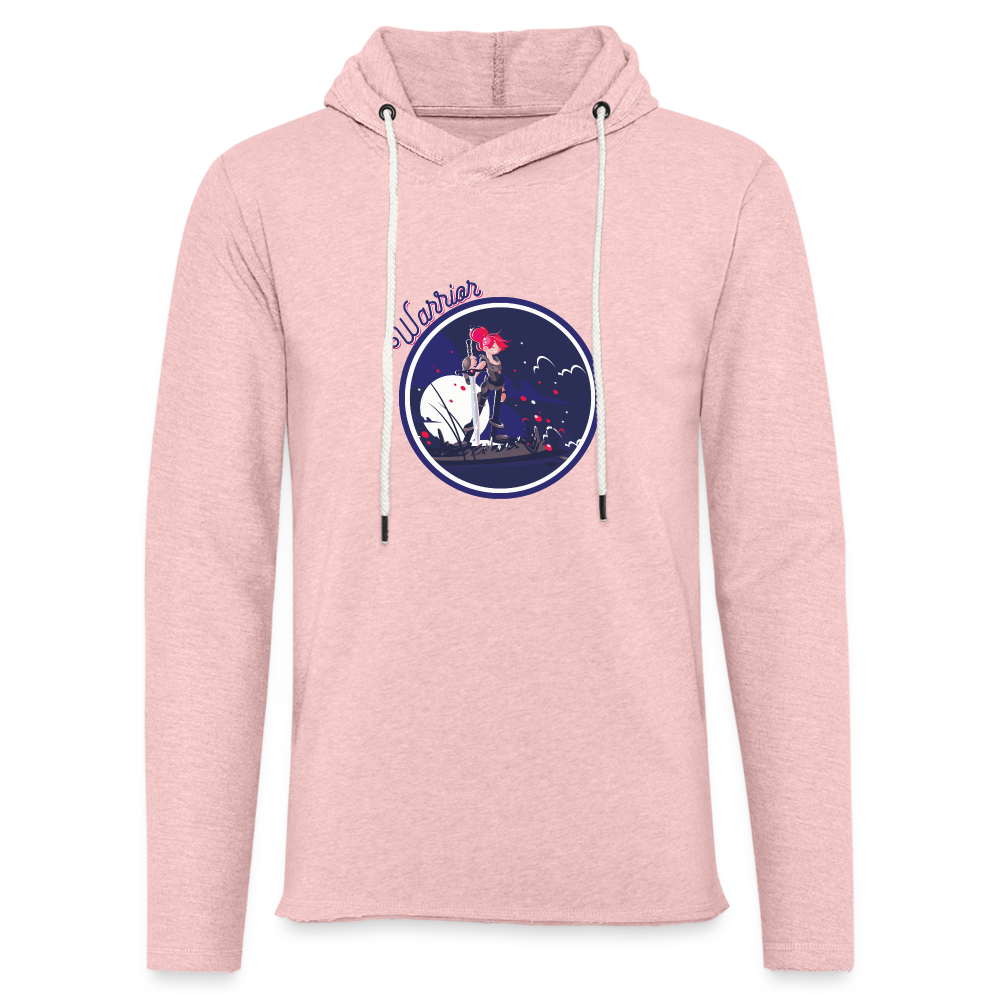 Warrior (Female) - Unisex Lightweight Terry Hoodie - cream heather pink